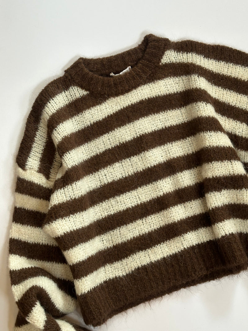 Autumn Lines Sweater Chocolate Brown/Cream