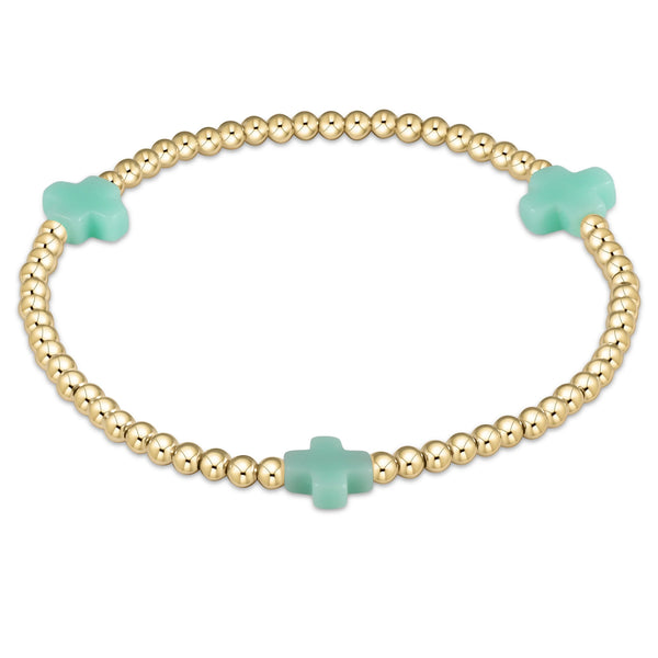 Signature Cross Bracelet 3mm Gold Mint