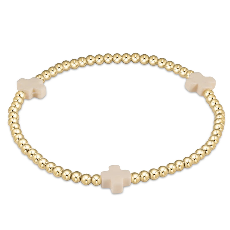 Signature Cross Bracelet 3mm Gold Off White