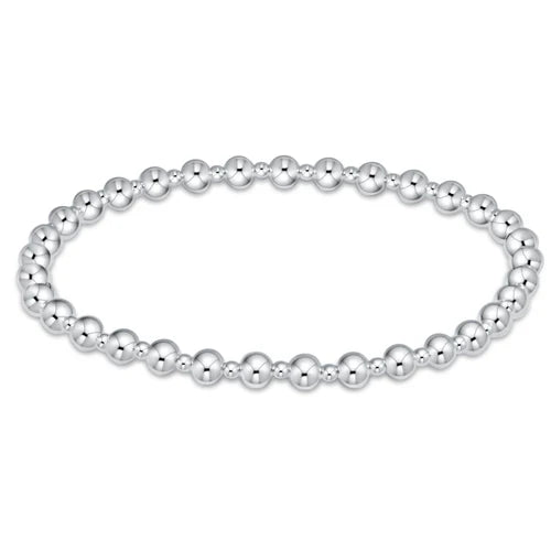 classic grateful pattern 4mm bead bracelet- sterling