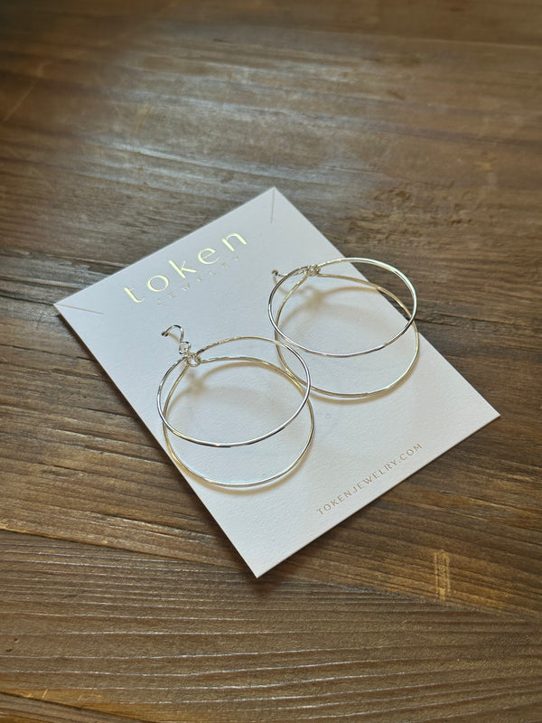 Parallel Hoop Earrings  Sterling Silver