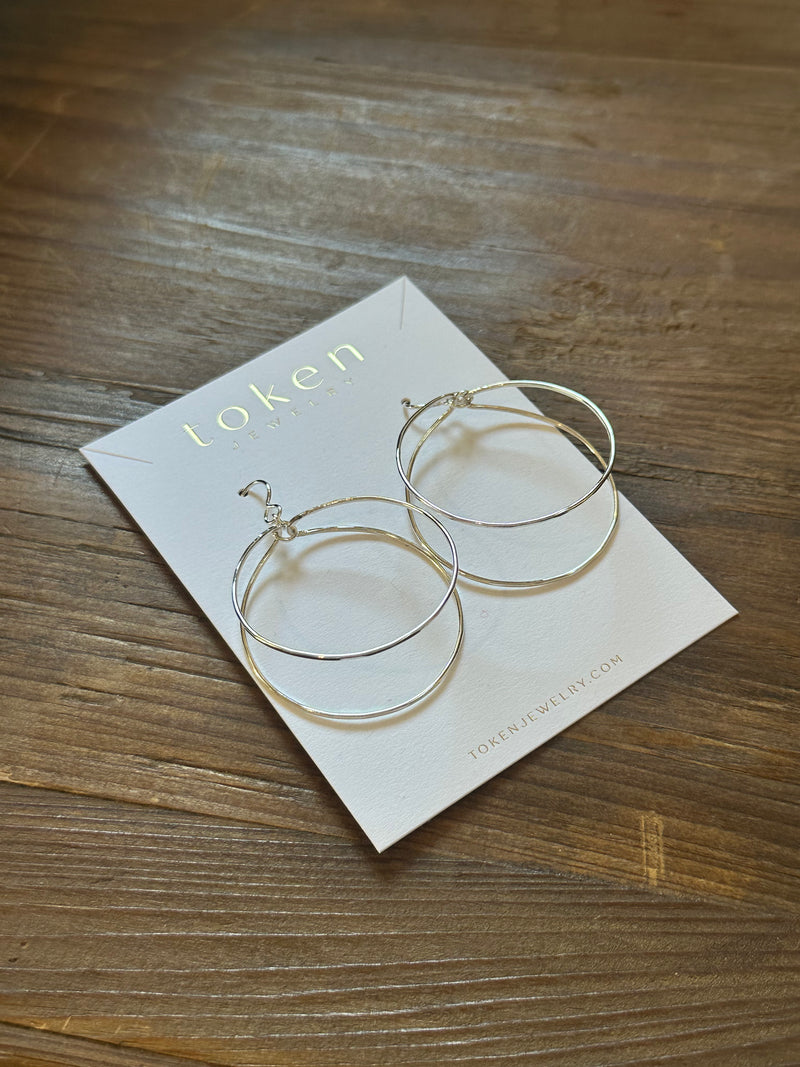 Parallel Hoop Earrings  Sterling Silver
