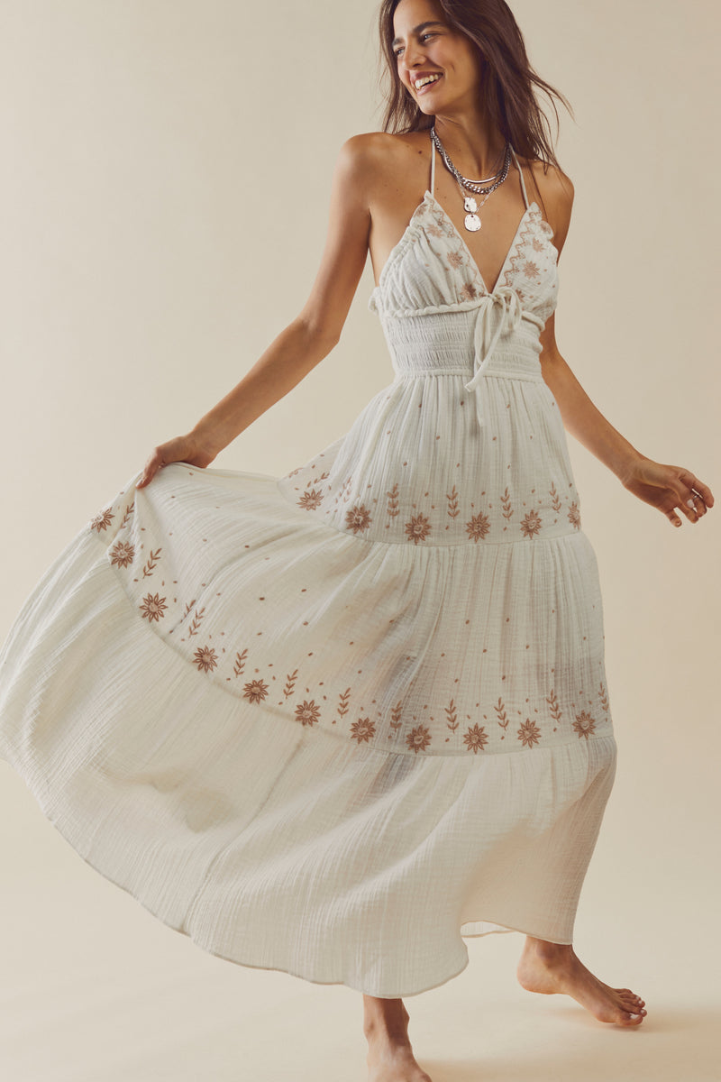 Real Love Embroidered Dress Ivory Combo