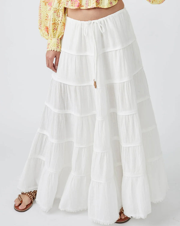 Simply Smitten Maxi Skirt Optic White