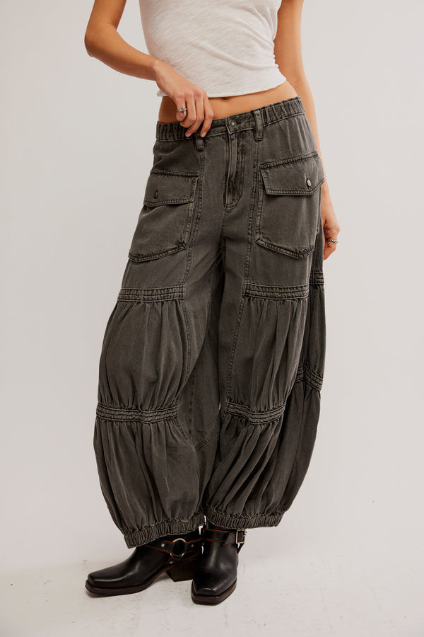 Last Word Parachute Pants Washed Black