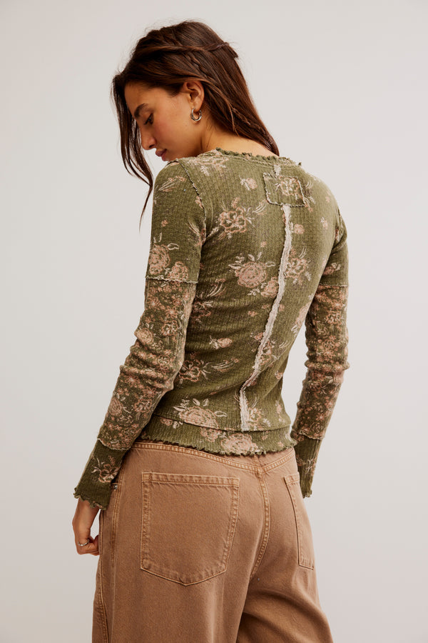 WTF Clover Printed Thermal Top Army Combo