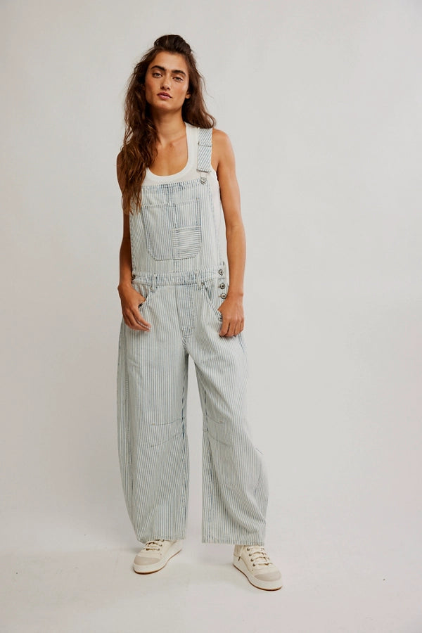 Good Luck Stripe Overall Indigo Railroad