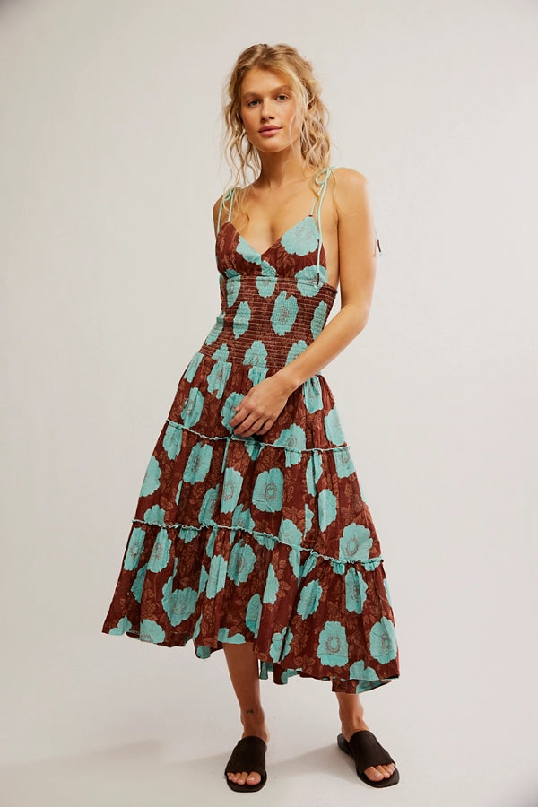 Adriel Midi Dress Nutmeg Combo