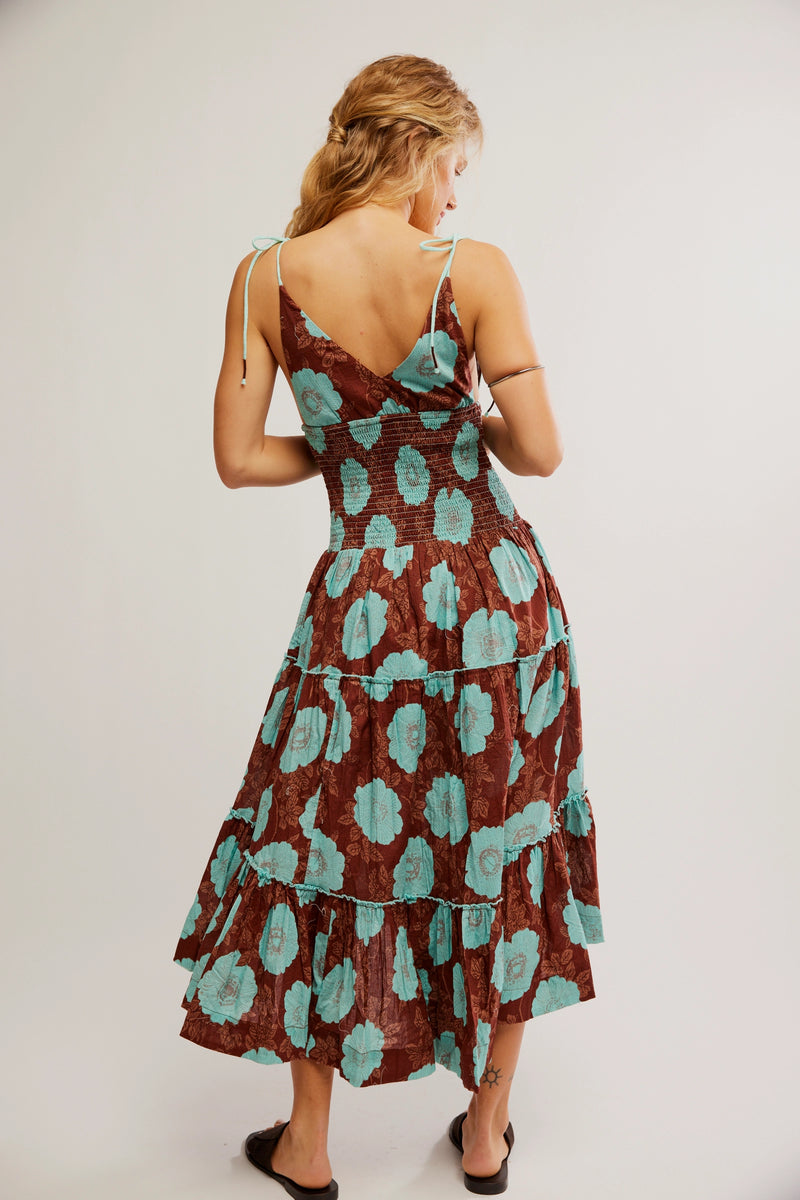 Adriel Midi Dress Nutmeg Combo