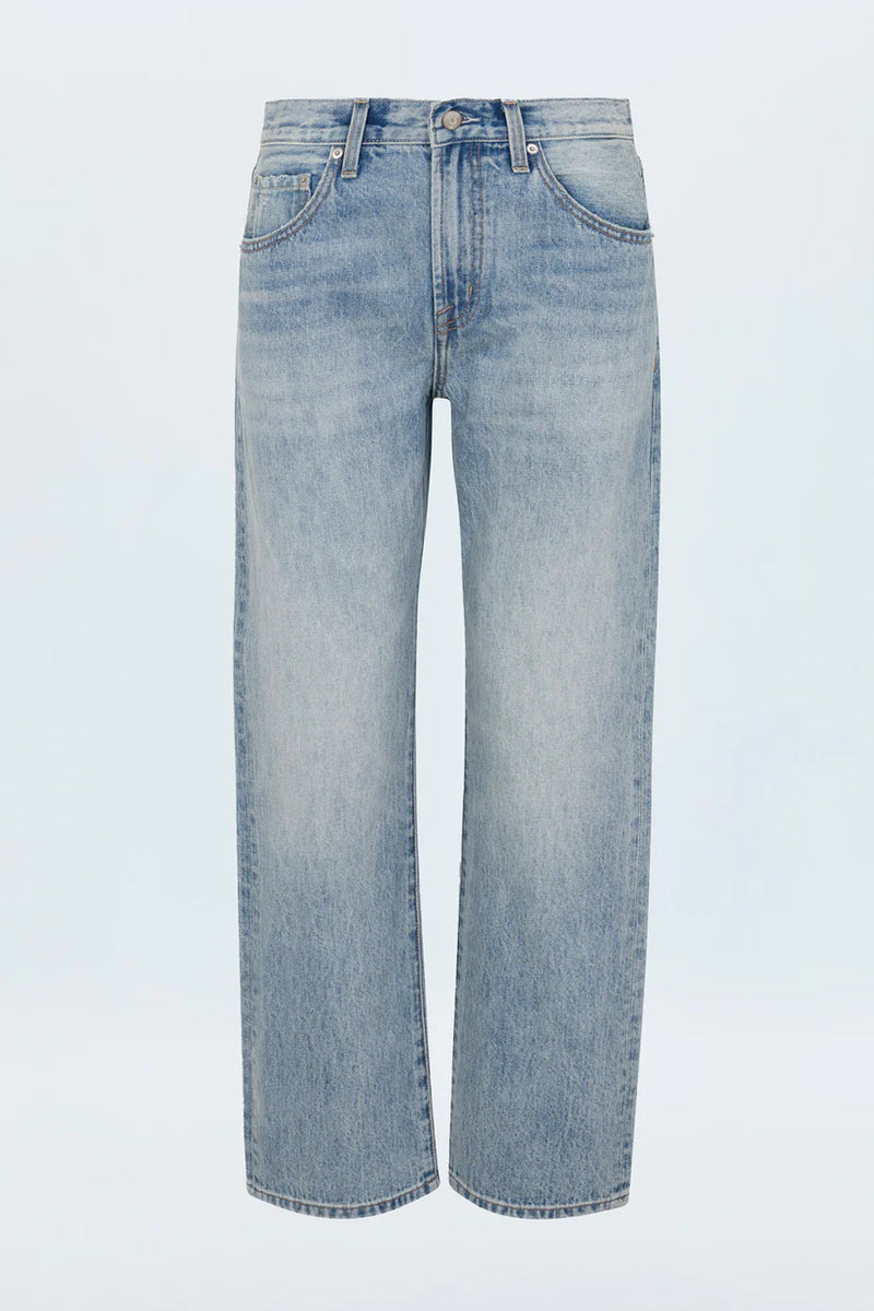 Lexi Mid Rise Bowed Straight Jean- Bowie
