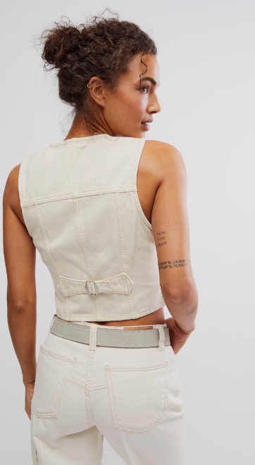 Tate Denim Vest Ecru