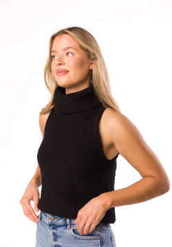 Kacey Sweater Tank Black