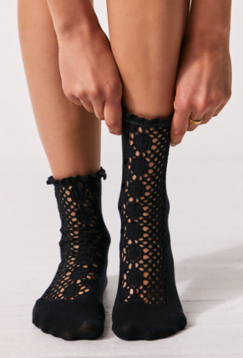 Rubies Crochet Socks Black