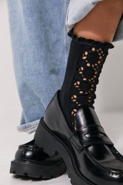 Rubies Crochet Socks Black