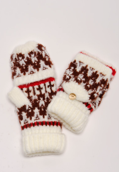 First Frost Fairisle Gloves Ivory