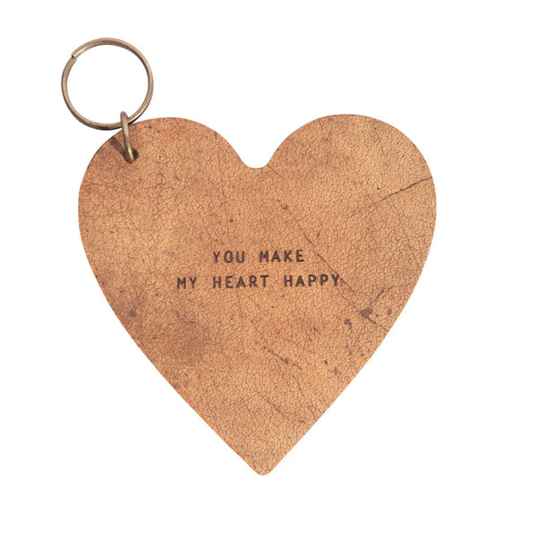 Leather Heart Keychains
