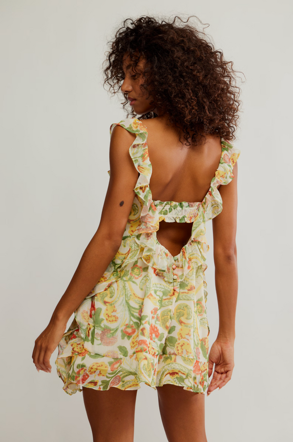 Bali Flora Mini Dress Tea Combo