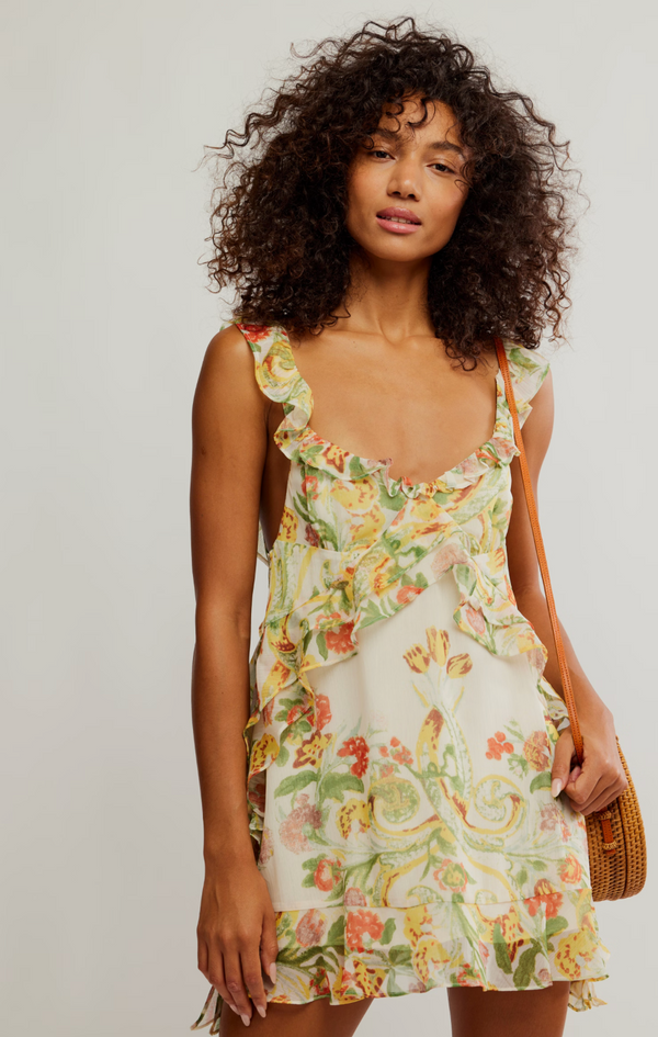 Bali Flora Mini Dress Tea Combo