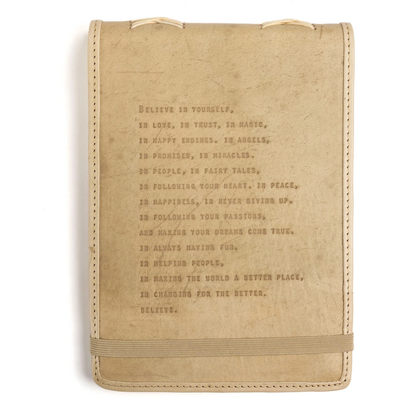 Large Believe In Yourself Leather Journal in Honey