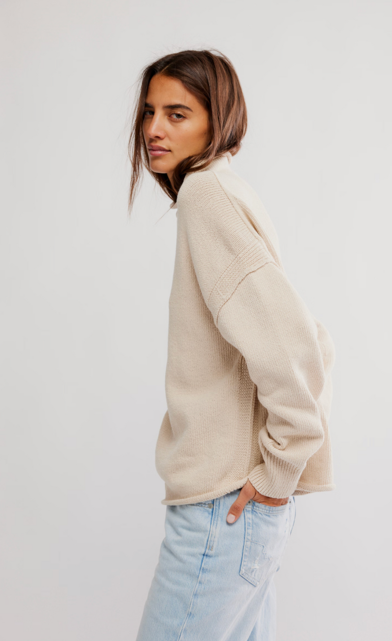We the Free Torres Roll Neck Sweater Sugar Swizzle