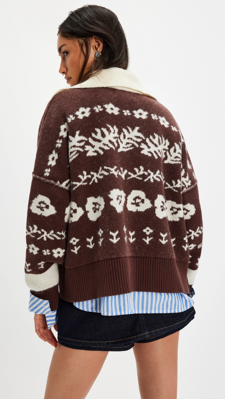 Shelby Cardigan Chocolate Combo