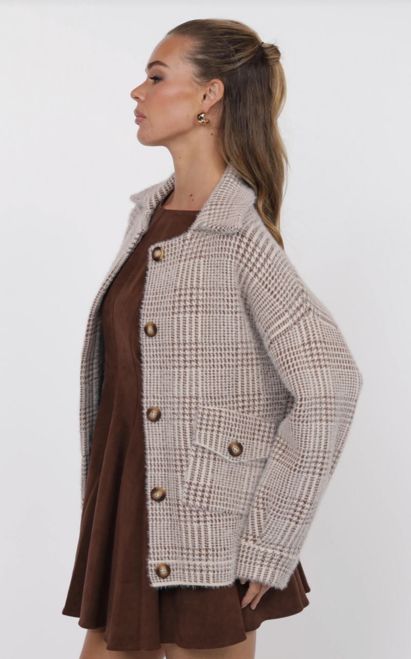 Lola Plaid Sweater Jacket