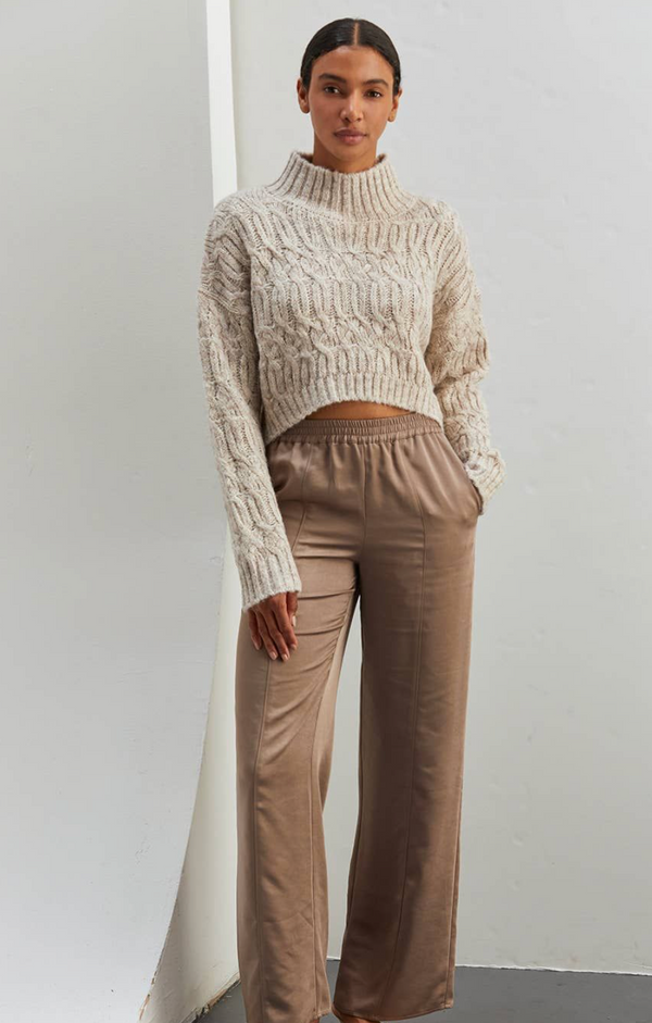 Lena Mock Neck Cropped Sweater