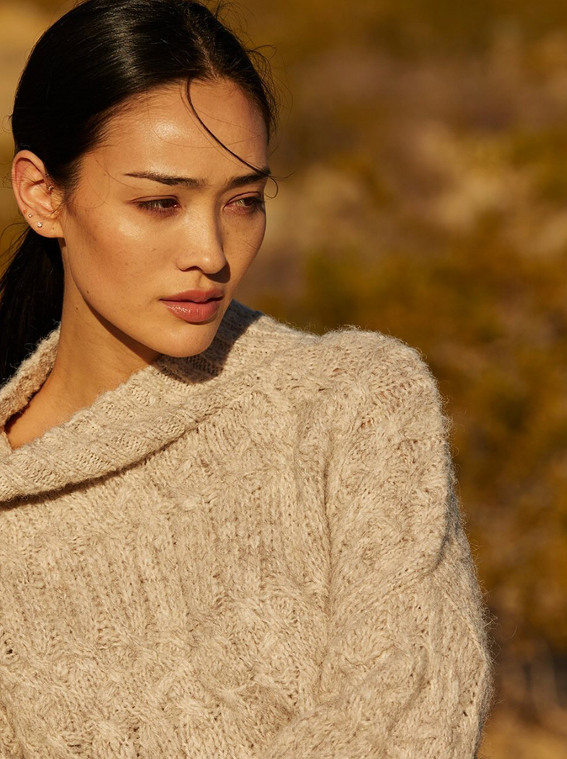 Lena Mock Neck Cropped Sweater