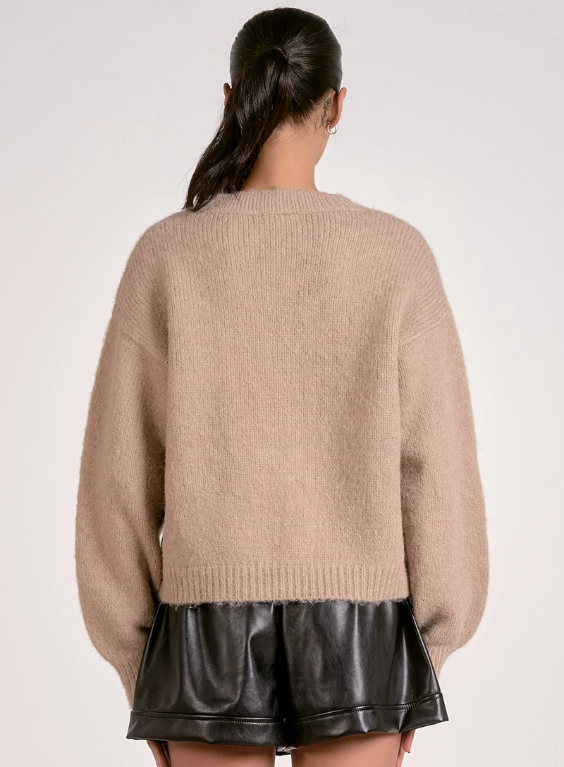 Simple Knit Tie Cardigan