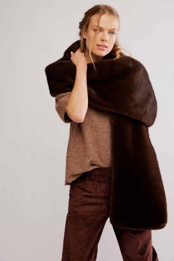Snow Angel Faux Fur Scarf Espresso