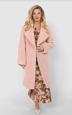 Gemma Teddy Coat Blush