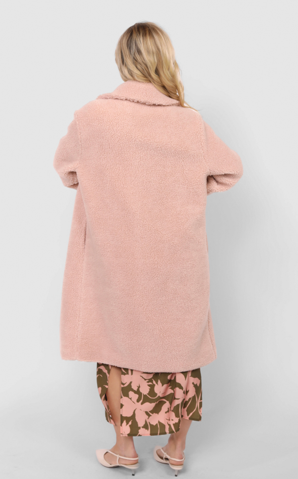 Gemma Teddy Coat Blush
