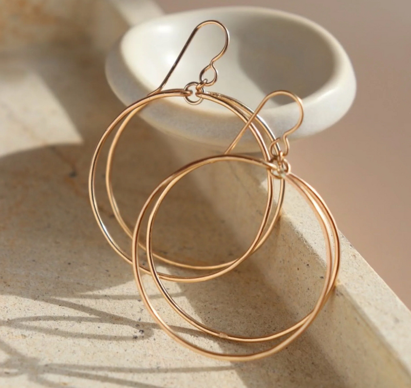 Parallel Hoop Earrings 14k Gold Filled