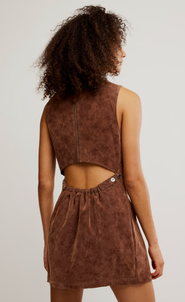 Atlas Suede Mini Dress Chicory Coffee