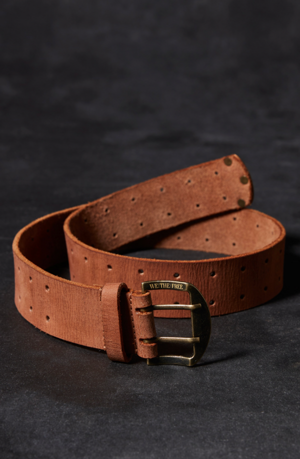 We The Free Double Cross Belt Cognac