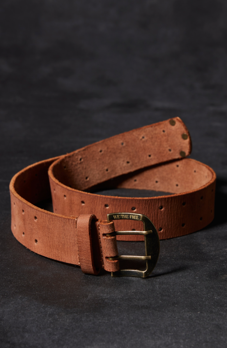 We The Free Double Cross Belt Cognac