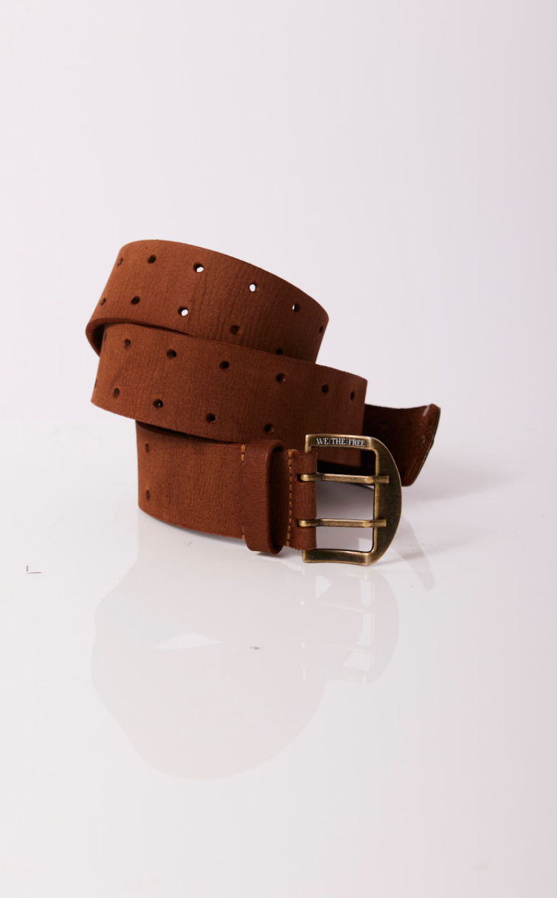 We The Free Double Cross Belt Cognac