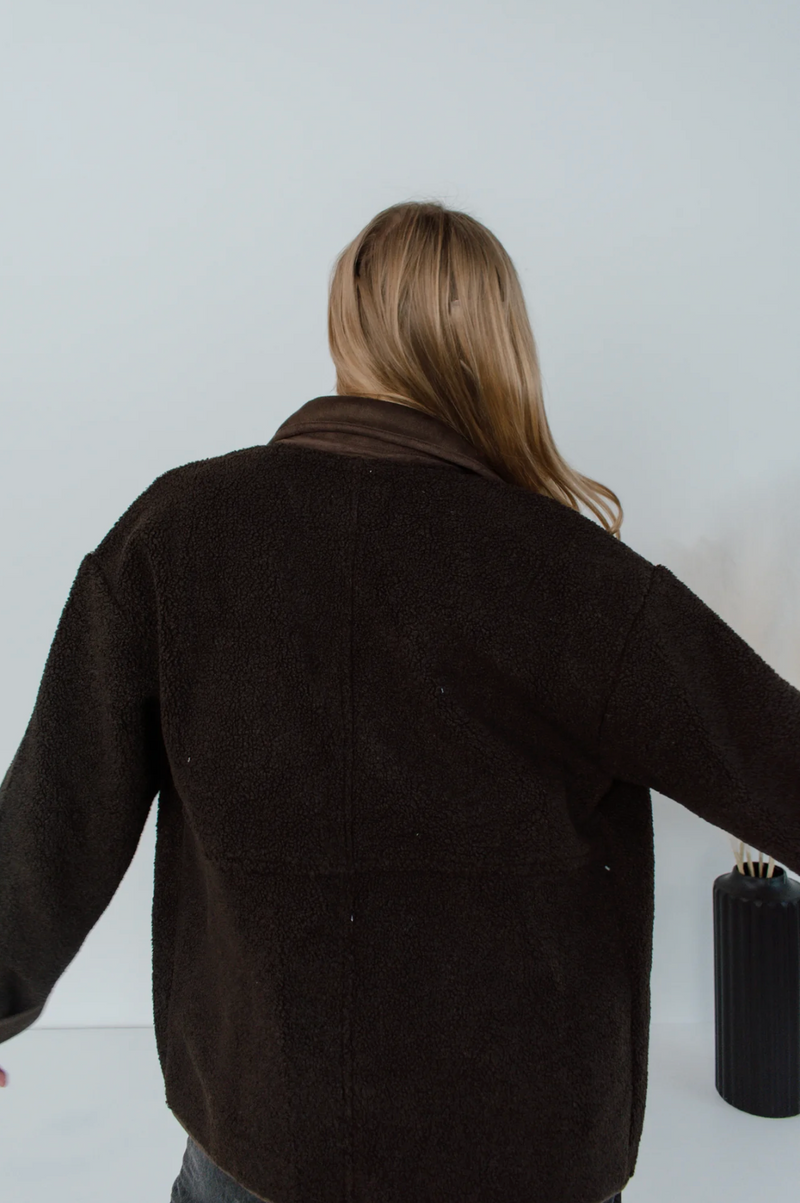 Leonora Teddy Shearling Jacket Espresso