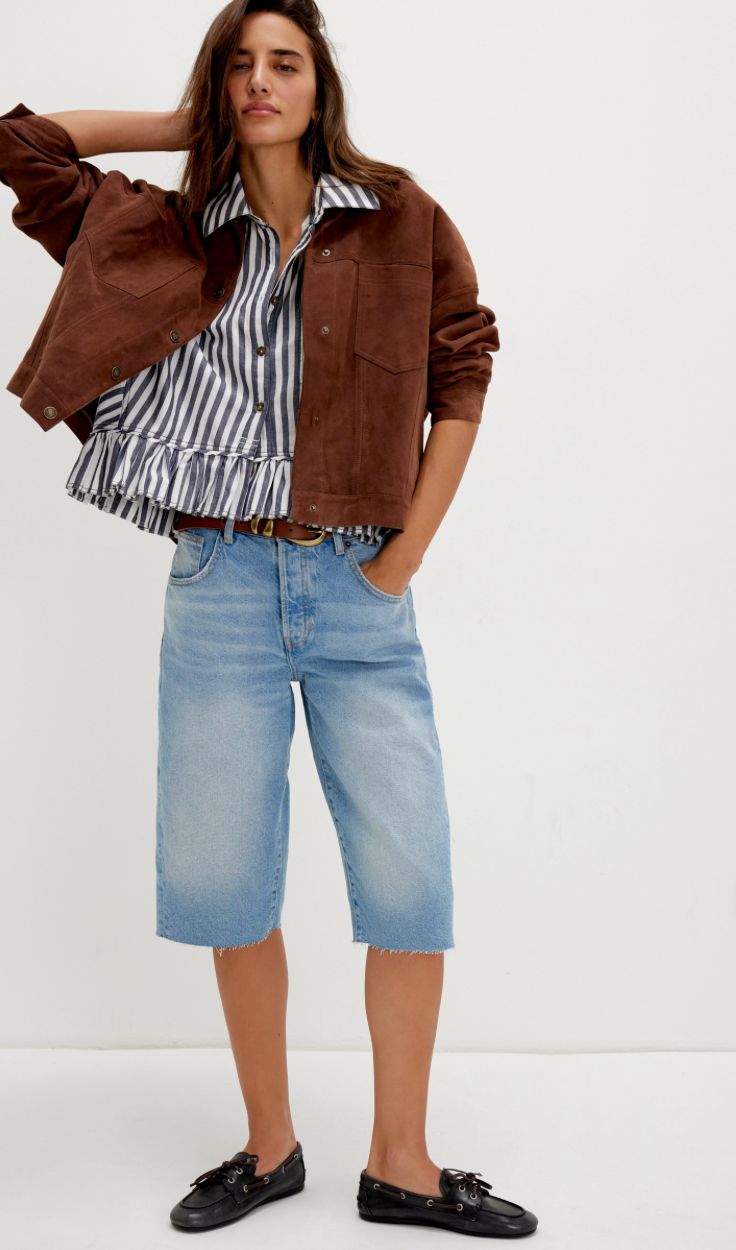 We The Free Bailey Stripe Shirt Nautical Navy Combo