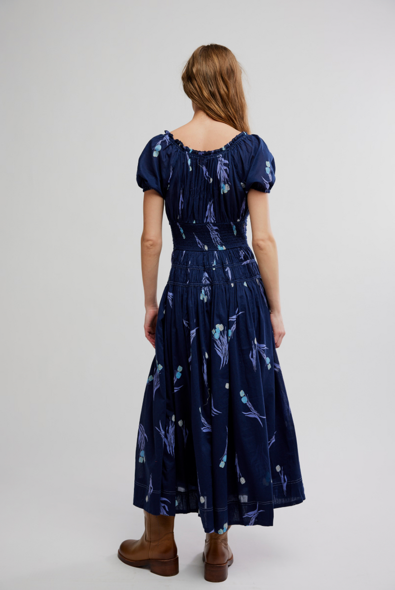 handcrafted navy midi dress Complete Me Midi Navy Combo – B.loved