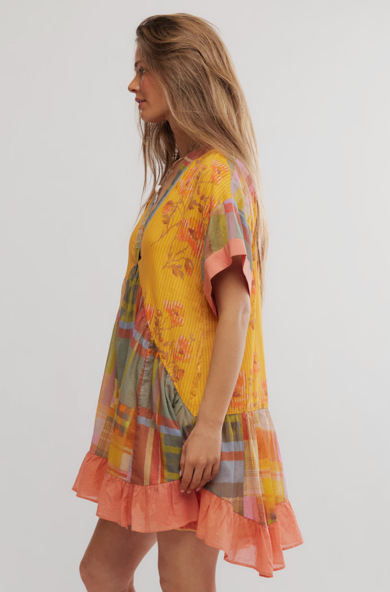 Agnes Printed Mini Dress Retro Combo B.loved Agnes Printed Mini Dress Retro Combo B.loved
