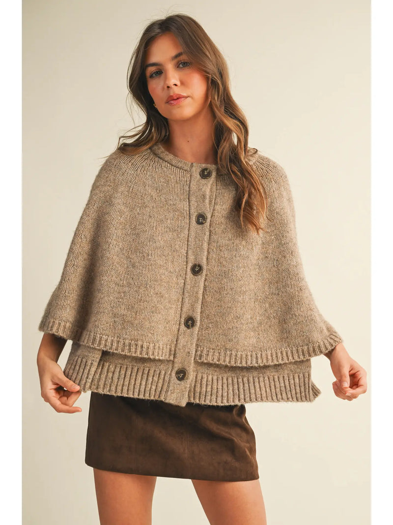 Hearthstone Knit Cape Taupe