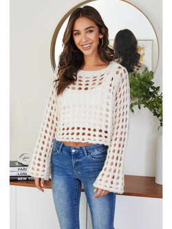Everyday Cropped Knit Sweater Ivory