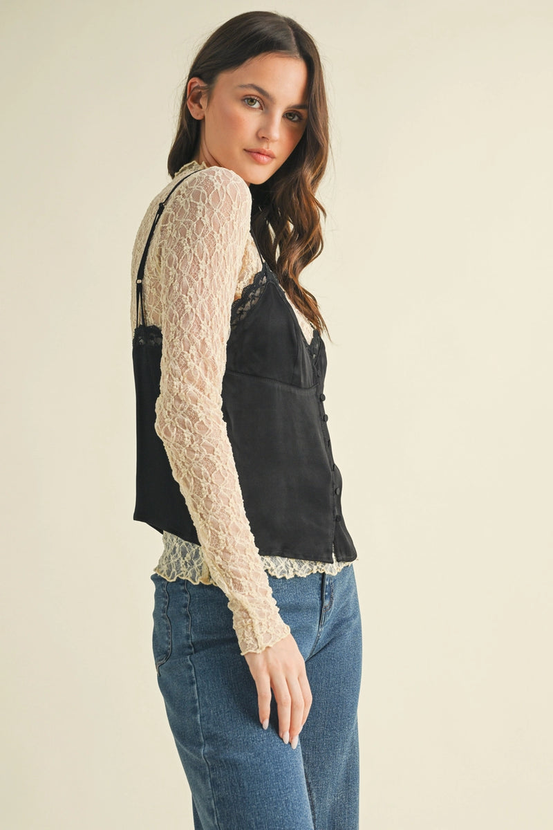 Luna Lace Top Black