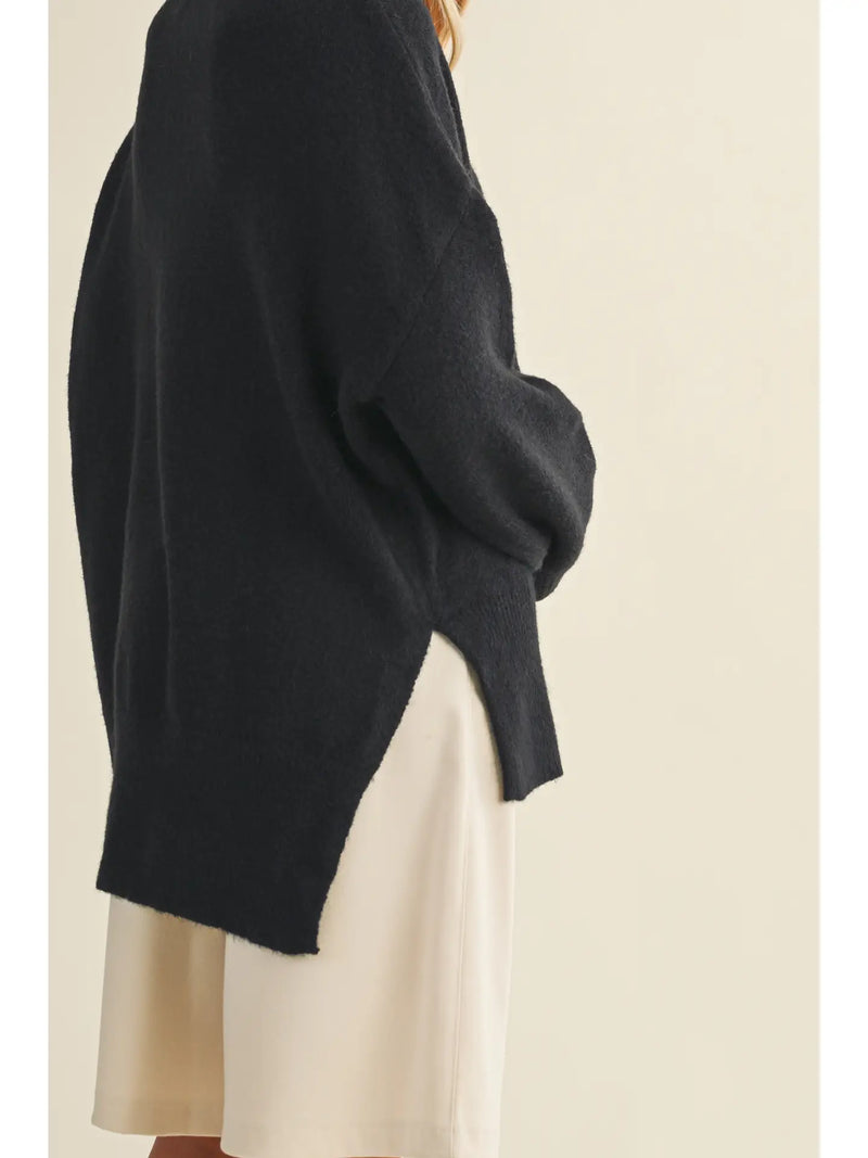 Classic Black Mock Neck Sweater