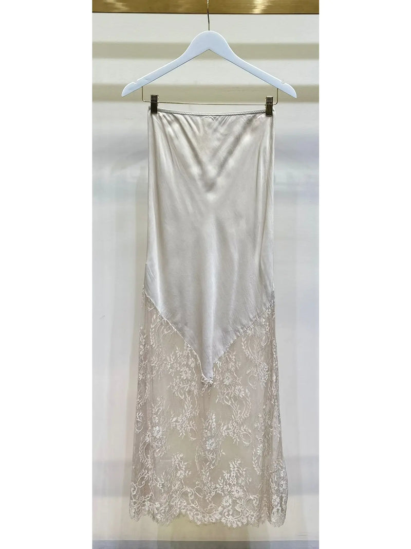 Whisper Lace Maxi Skirt Cream