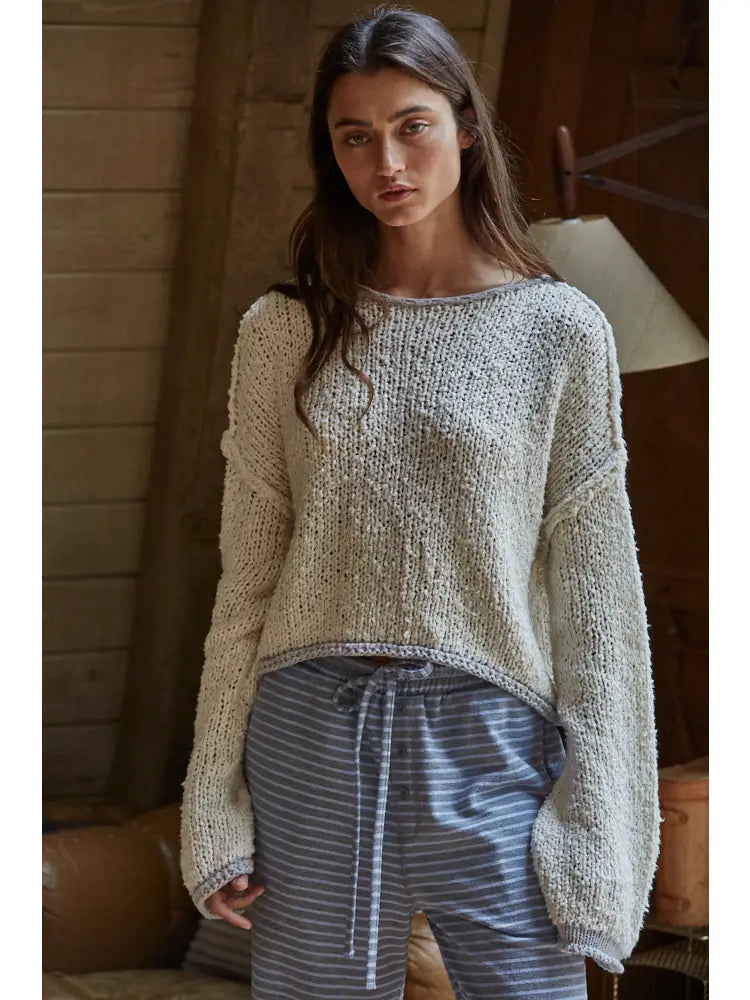 Cloudline Pullover Ivory/Grey