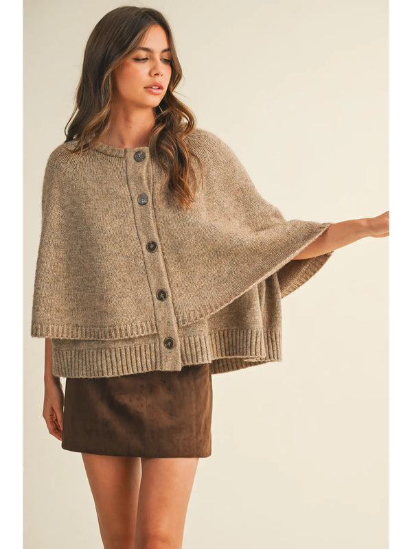 Hearthstone Knit Cape Taupe