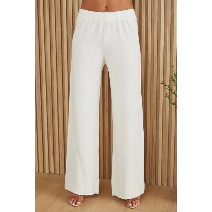 Viscose Knit Flared Pant Ivory