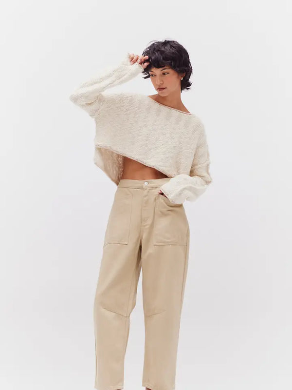 Cotton On Crop Sweater Ivory